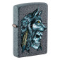 Zippo Accendino a Benzina Ricaricabile ed Antivento con Fantasia Wolf Skull Feather Design - mod. 29863