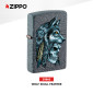 Immagine 2 - Zippo Accendino a Benzina Ricaricabile ed Antivento con Fantasia Wolf Skull Feather Design - mod. 29863