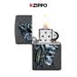 Immagine 5 - Zippo Accendino a Benzina Ricaricabile ed Antivento con Fantasia Wolf Skull Feather Design - mod. 29863