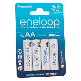 Batterie Ricaricabili 2000mAh HR6 Stilo AA Mignon 1.2V - 4pz Eneloop