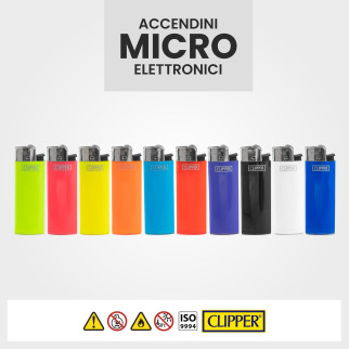 Clipper BP22 Classic Micro Solid Tinta Unita - Serie da 5 Accendini