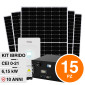 V-Tac Kit 6,15kW 15 Pannelli Solari Fotovoltaici 410W + Inverter Monofase + Batteria Rack 9.60kWh - SKU 1189915 + 11529 + 11523