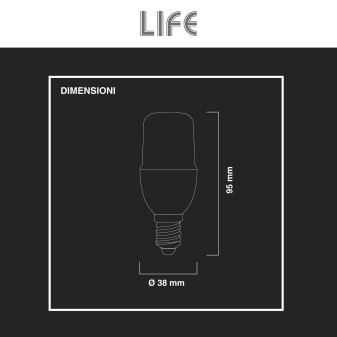 Lampadina LED E14 7W Tubolare T38 SMD Life