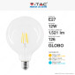 Immagine 5 - V-Tac VT-2143 Lampadina LED E27 12W Bulb G125 Globo Filament Vetro Trasparente - SKU 217453 / 217454 / 217455