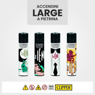 Espositore Clipper Le Iene 2 Ricaricabili 144 Accendini a Pietrina