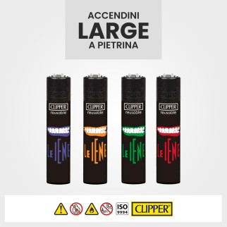 Espositore Clipper Le Iene 2 Ricaricabili 144 Accendini a Pietrina