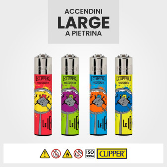 Espositore Clipper Le Iene 2 Ricaricabili 144 Accendini a Pietrina