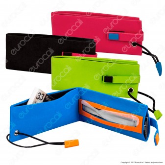 Astuccio in Gomma Colorata Porta CarTine Lunghe e Porta Accessori