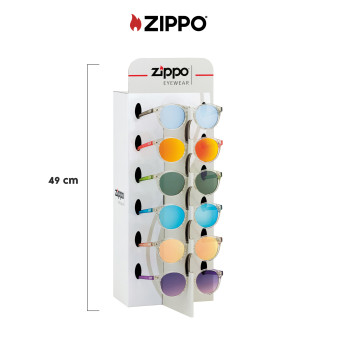 Zippo Espositore da Banco con 9 Occhiali Sole Lenti Colorate OBP-137A