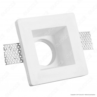 Portafaretto Quadrato da Incasso in Gesso per Lampadine GU10 e GU5.3