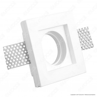 Portafaretto Quadrato da Incasso in Gesso per Lampadine GU10 e GU5.3