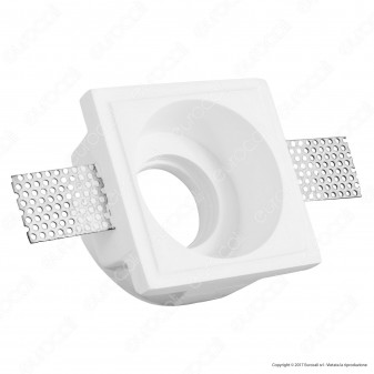 Portafaretto Quadrato da Incasso in Gesso per Lampadine GU10 e GU5.3