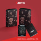 Immagine 6 - Zippo Premium Accendino a Benzina Ricaricabile ed Antivento con Fantasia Flower Skulls Design - mod. 48931