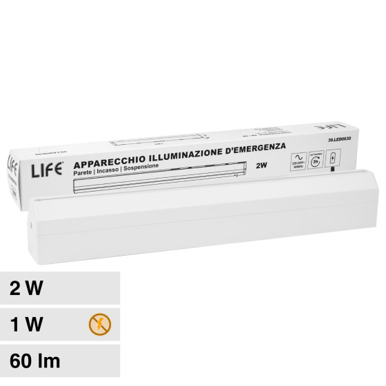 Life Lampada LED Uscita Emergenza SE+SA Self Test mod.39.LED0630 Life Lampada LED Uscita Emergenza SE+SA Self Test mod.39.LED0630