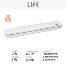 Life Lampada LED Uscita Emergenza SE+SA Self Test mod.39.LED0630