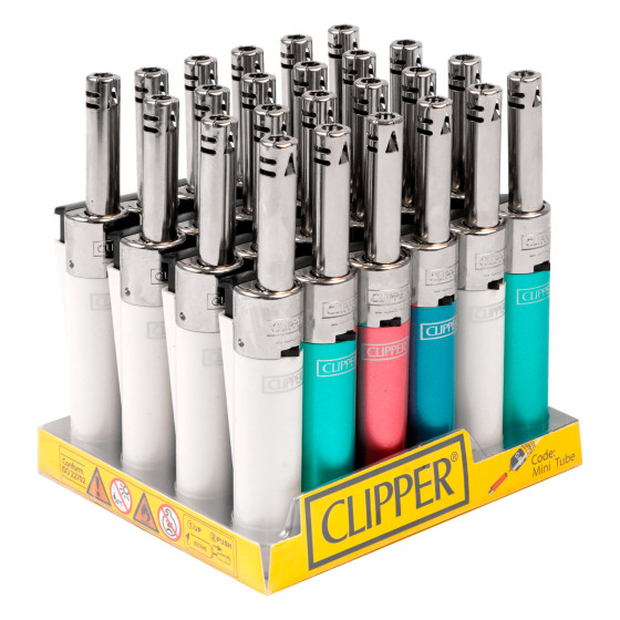 Clipper Mini Tube Accendigas Elettronico Tinta Unita 24 Accendini Clipper Mini Tube Accendigas Elettronico Tinta Unita 24 Accendini