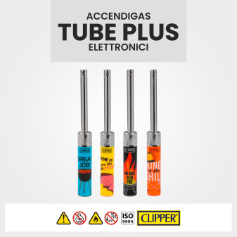 Clipper Tube Plus Accendigas Elettronico Grill Time 2 Box 12 Accendini