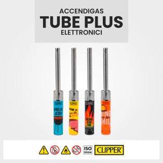 Clipper Tube Plus Accendigas Elettronico Grill Time 2 Box 12 Accendini