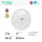 Immagine 2 - V-Tac Pro VT-13CCT Plafoniera LED Rotonda 12W SMD Chip Samsung Sensore PIR di Movimento e Crepuscolare Colore Bianco - SKU 23418