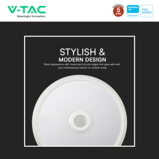 VT-13CCT Plafoniera 3in1 LED Rotonda 12W SMD Chip Samsung V-Tac Pro