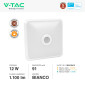 Immagine 2 - V-Tac Pro VT-81003 Plafoniera LED Quadrata 12W SMD Chip Samsung Sensore PIR Movimento e Crepuscolare Colore Bianco - SKU 23419