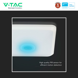 VT-81003 Plafoniera 3in1 LED Quadrata 12W SMD Chip Samsung V-Tac Pro