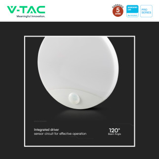 VT-81004 Plafoniera 3in1 LED Rotonda 15W SMD Chip Samsung V-Tac Pro