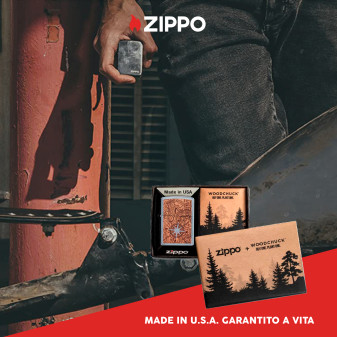 Accendino Zippo 49055 Woodchuck USA Compass Ricaricabile