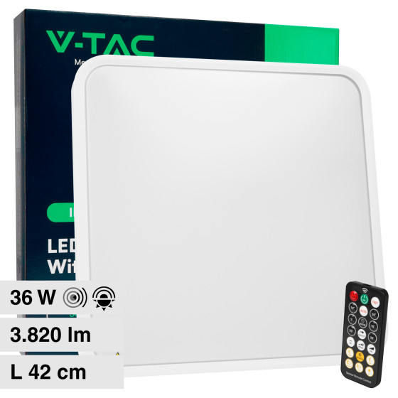 V-Tac VT-8630 Plafoniera LED Quadrata 36W IP44 Sensore di Movimento e Crepuscolare V-Tac VT-8630 Plafoniera LED Quadrata 36W IP44 Sensore di Movimento e Crepuscolare