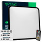 V-Tac VT-8630 Plafoniera LED Quadrata 36W SMD IP44 con Sensore di Movimento e Crepuscolare Colore Nero - SKU 76741