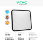 Immagine 2 - V-Tac VT-8630 Plafoniera LED Quadrata 36W SMD IP44 con Sensore di Movimento e Crepuscolare Colore Nero - SKU 76741