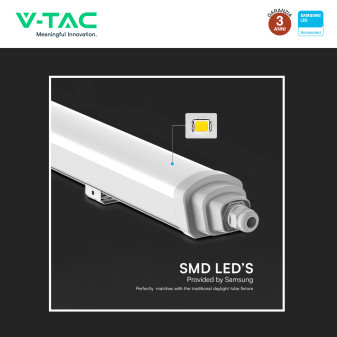 VT-12035 Tubo LED Plafoniera GT Series 36W SMD Linkabile IP65 V-Tac