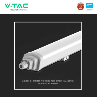 VT-12035 Tubo LED Plafoniera GT Series 36W SMD Linkabile IP65 V-Tac
