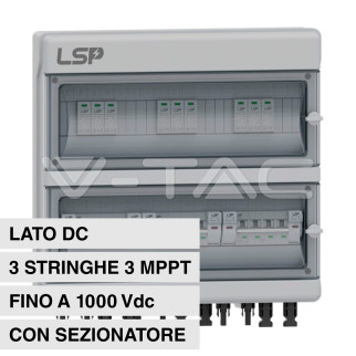 Quadro Lato DC 3 Stringhe 3 MPPT 1000V 16A Sezionatore SKU 11952
