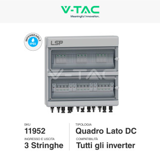 Quadro Lato DC 3 Stringhe 3 MPPT 1000V 16A Sezionatore SKU 11952