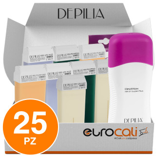 Kit Depilia Scaldacera Elettrico Depilwax Super Plus + 24 Ricariche