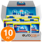 Finish Curalavastoviglie Trattamento Sgrassante e Anticalcare per Lavastoviglie al Limone - 10 Flaconi da 250ml