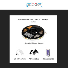 VT-5050 Striscia LED 15W Flessibile RGB+W IP65 12V 5m V-Tac