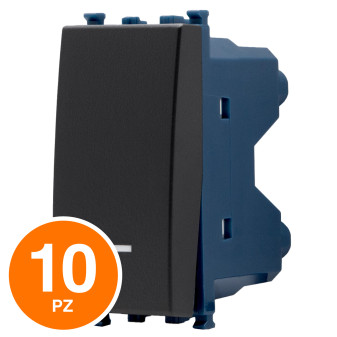 MAPAM Deviatore Unipolare Spia Sun-T5 963N Nero - Confezione 10pz - mod. 963N - Compatibile con Vimar ARKÉ