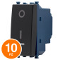 MAPAM Interruttore Bipolare Spia Sun-T5 962N Nero - Confezione 10pz - mod. 962N - Compatibile con Vimar ARKÉ