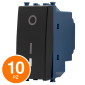 MAPAM Interruttore Bipolare Sun-T5 902N Nero - Confezione 10pz - mod. 902N - Compatibile con Vimar ARKÉ