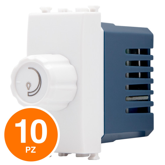 MAPAM Interruttore Dimmer Sun-T5 906B Bianco - Confezione 10pz - mod. 906B - Compatibile con Vimar ARKÉ MAPAM Interruttore Dimmer Sun-T5 906B Bianco - Confezione 10pz - mod. 906B - Compatibile con Vimar ARKÉ