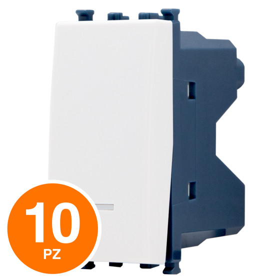 MAPAM Interruttore Unipolare Spia Sun-T5 961B Bianco - Confezione 10pz - mod. 961B - Compatibile con Vimar ARKÉ MAPAM Interruttore Unipolare Spia Sun-T5 961B Bianco - Confezione 10pz - mod. 961B - Compatibile con Vimar ARKÉ