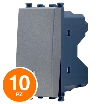 MAPAM Interruttore Unipolare Sun-T5 901G Grigio - Confezione 10pz - mod. 901G - Compatibile con Vimar ARKÉ