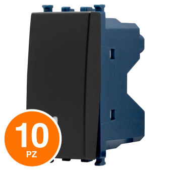 MAPAM Interruttore Unipolare Sun-T5 901N Nero - Confezione 10pz - mod. 901N - Compatibile con Vimar ARKÉ