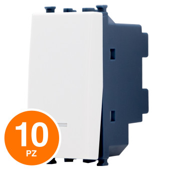 MAPAM Invertitore Unipolare Spia Sun-T5 964B Bianco - Confezione 10pz - mod. 964B - Compatibile con Vimar ARKÉ