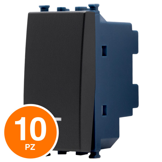 MAPAM Invertitore Unipolare Spia Sun-T5 964N Nero - Confezione 10pz - mod. 964N - Compatibile con Vimar ARKÉ MAPAM Invertitore Unipolare Spia Sun-T5 964N Nero - Confezione 10pz - mod. 964N - Compatibile con Vimar ARKÉ