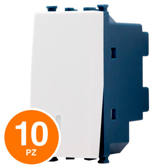 MAPAM Invertitore Unipolare Sun-T5 904B Bianco - Confezione 10pz - mod. 904B - Compatibile con Vimar ARKÉ