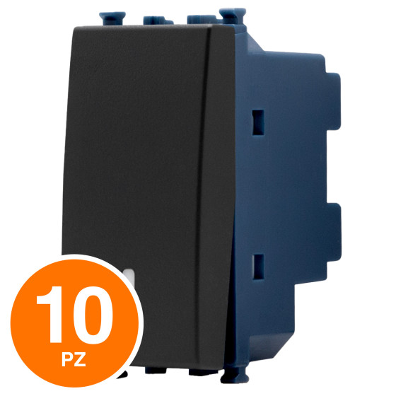 MAPAM Invertitore Unipolare Sun-T5 904N Nero - Confezione 10pz - mod. 904N - Compatibile con Vimar ARKÉ MAPAM Invertitore Unipolare Sun-T5 904N Nero - Confezione 10pz - mod. 904N - Compatibile con Vimar ARKÉ