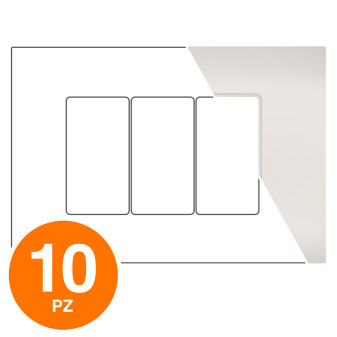 MAPAM Placca Tecnopolimero Sun-T5 3P R9003-21 Perla - Confezione 10pz - mod. R9003-21 - Compatibile con Vimar ARKÉ